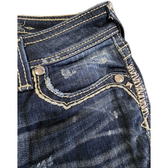 Ariat Ruby Denim Jeans Women 26x30 Thick Stitch Embellished Western Boot Cut - Picture 5 of 15